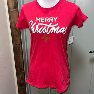 Brand New Women’s Merry Christmas T Shirt Size M (8-10) NWT